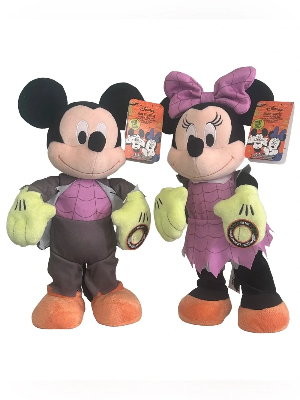 Disney Mickey & Minnie Zombie Halloween Plush Set 14